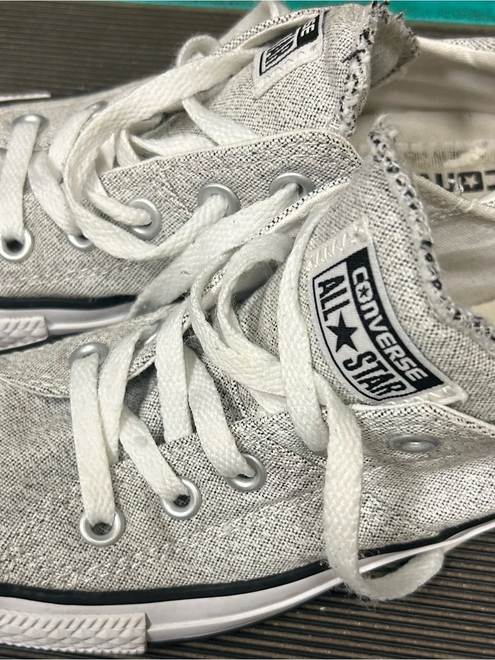 Converse Kids Low Top Sneakers in Light Gray and White
